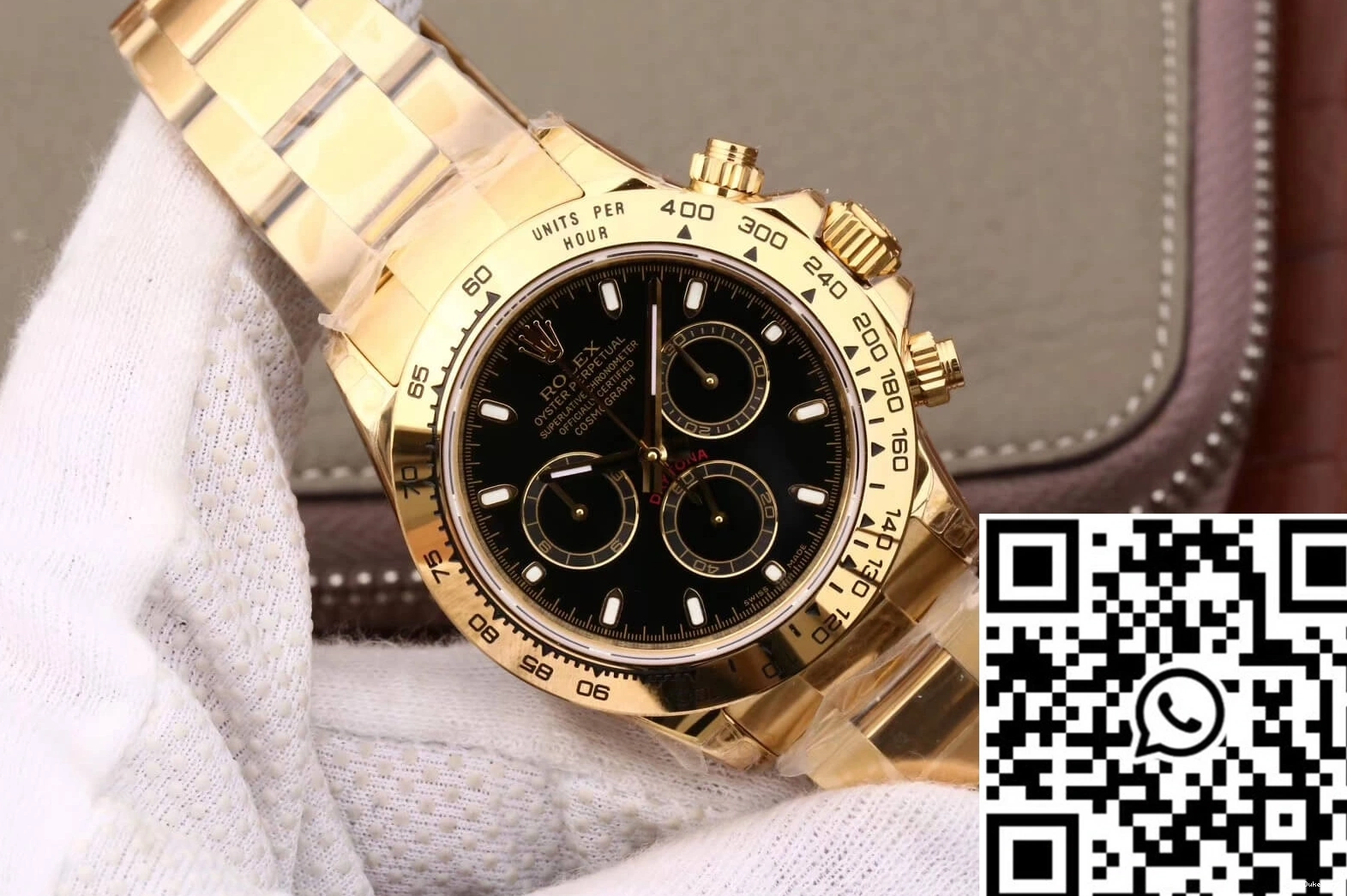 M116508-0004 Dial JH Daytona Black Factory Rolex Gold Yellow Cosmograph 0329